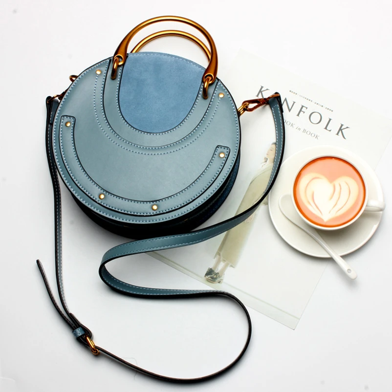 Nevenka Geniune Leather Shoulder Bag Female Round Bag Girls Circle Crossbody Bag for Women 201807