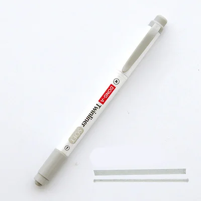 EZONE, корейский стиль, двойная ручка с подсветкой, для детей, живопись, граффити, для студентов, для чтения, заметки, артикул, ручка, школьные принадлежности - Цвет: Grey