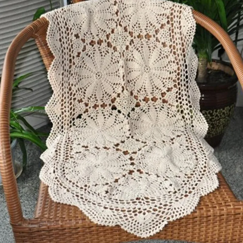 

100% Cotton Vintage Hand Made Crochet Doilies Table Mat Table Cloth Table Runner Topper overlay Oval
