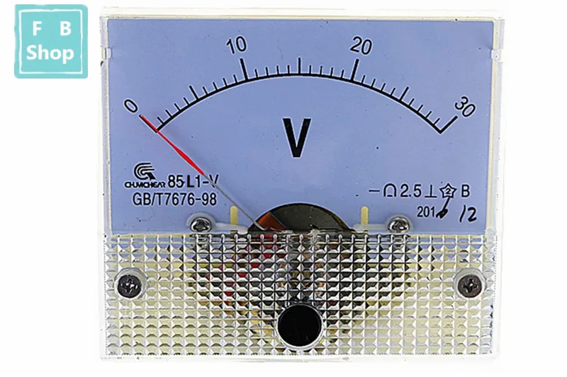 1 шт. 85L1-V 1 в 2 в 3 в 5 в 10 в 15 в 20 в 25 в 30 в 50 В AC Аналоговый вольтметр Панель измеритель напряжения 64*56 мм - Цвет: 30V