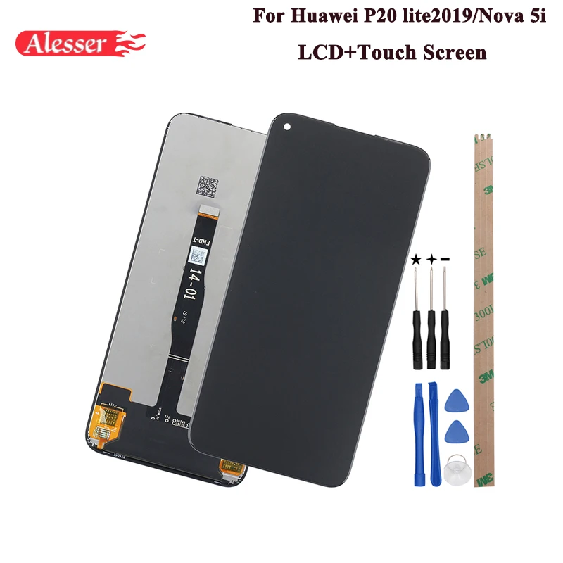 

Alesser For Huawei P20 lite 2019 LCD Display and Touch Screen Repair Parts +Tools And Adhesive For Huawei Nova 5i Phone 6.4''