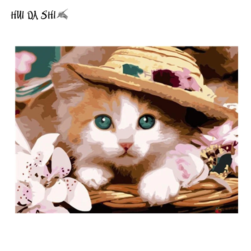 

HUI DA SHI Frame Elephant Giraffe DIY Painting By Numbers Modern Wall Art Picture Paint By Numbers Unique Gift For Home Decor