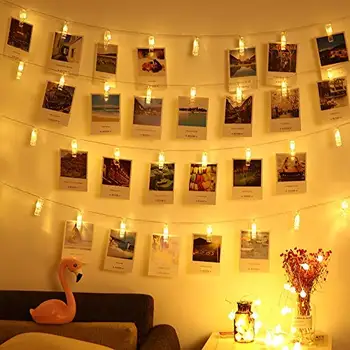 

Holder Photo Clips 10 30 LED String Lights Christmas Garland Fairy lights Battery For Xmas New Year Wedding Home Room Decoration