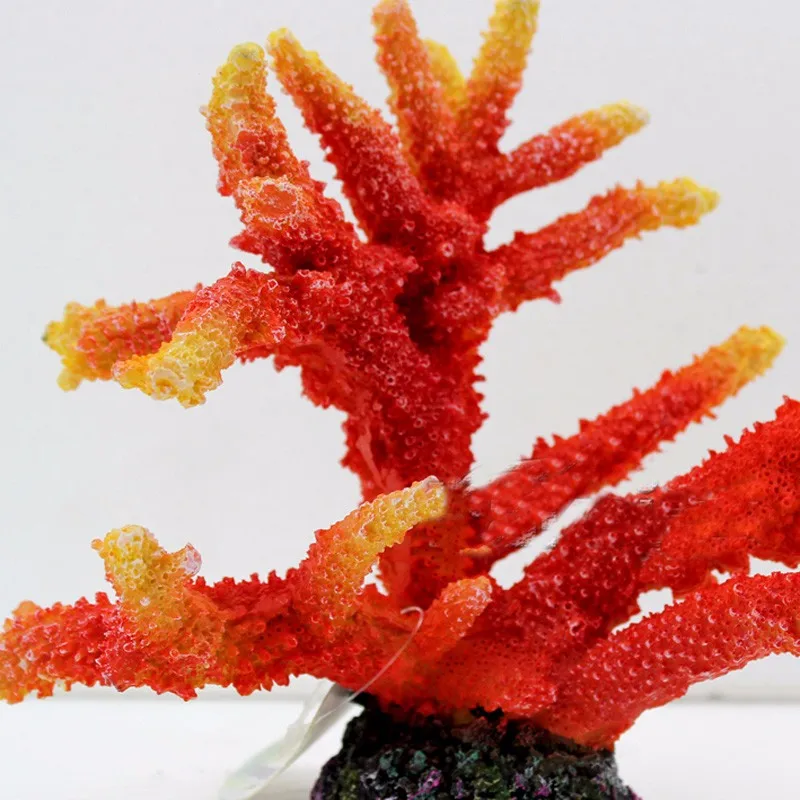 Смола красный искусственный Коралловое украшение для морских рыб в аквариуме украшения