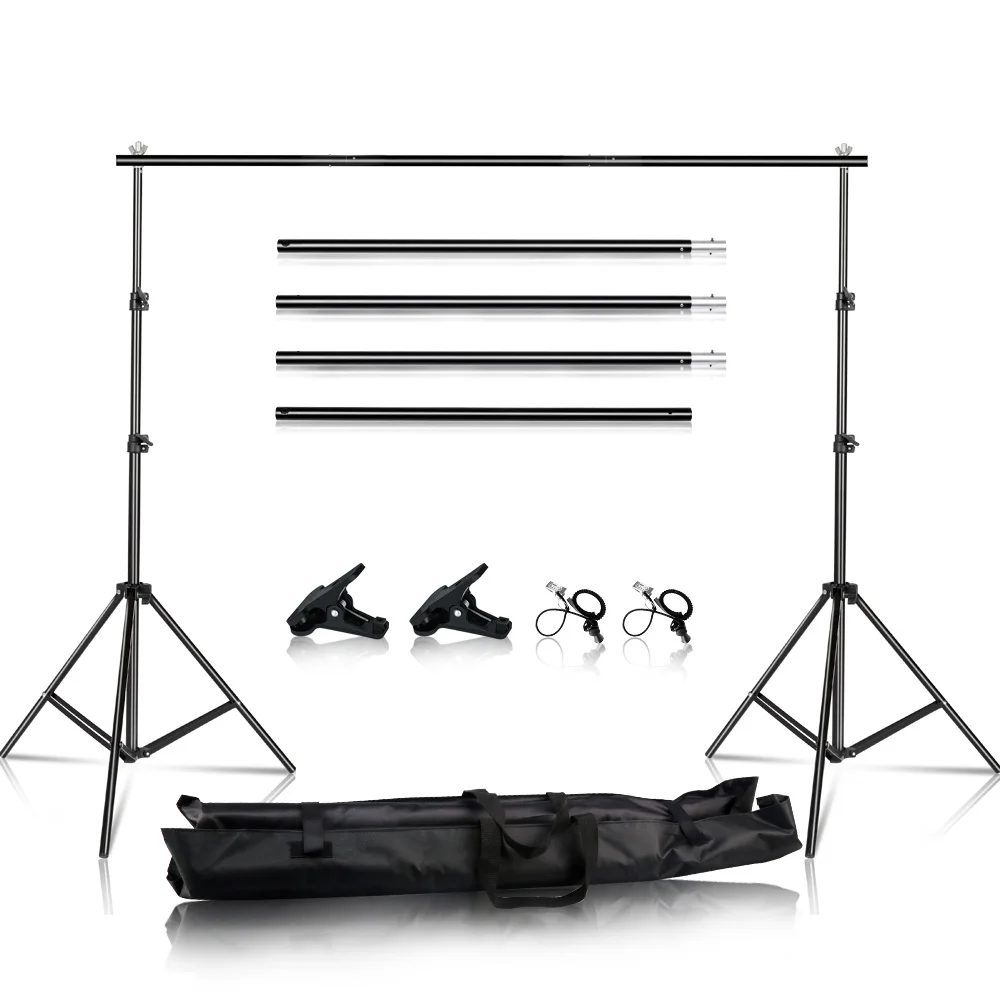  2.6x3M/8.5x10ft Photo Video Studio Backdrop Background Stand Adjustable Telescopic Background Suppo