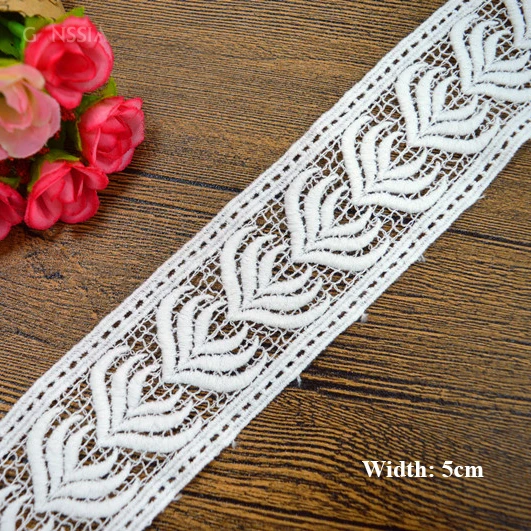 5cm Newest design cotton water soluble lace trims Ivory color trimming Garment embellishment accessories (ss-7554) | Дом и сад