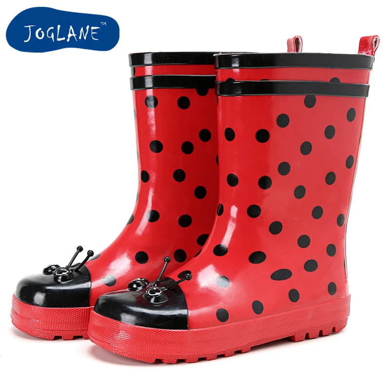 Girl Rain Boots 2019 Autumn Children Ladybird Design Shoes Girl Cute