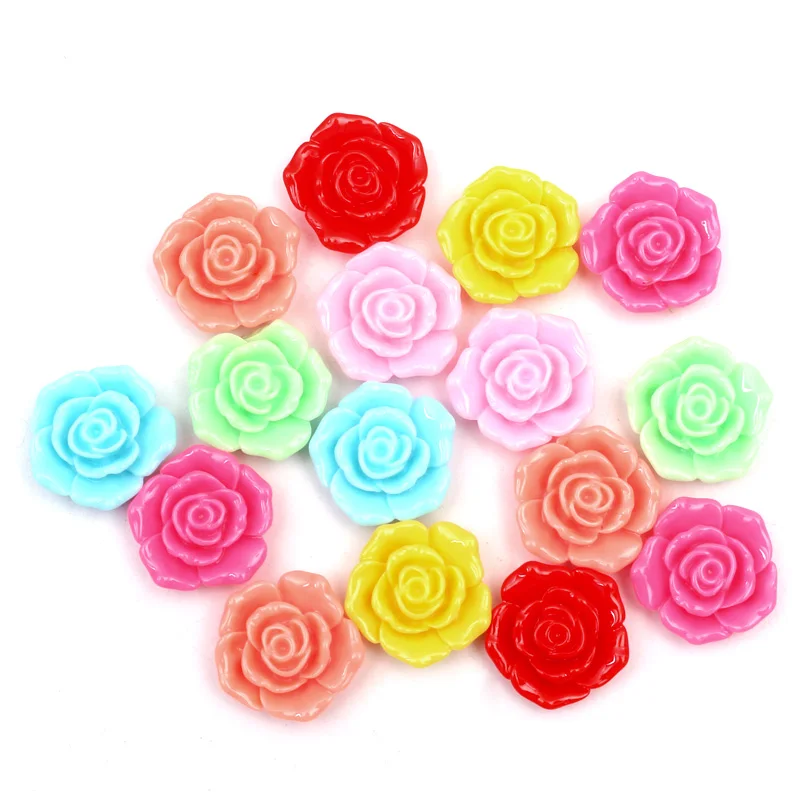 

LF 50Pcs Mixed 18x18mm Rose Flower Resin Cabochon Flatback Decoration Crafts Embellishments For Scrapbooking Diy Accessories