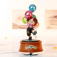 СКАЧОК сердце вращающийся украшения мальчик с воздушного шара музыкальная шкатулка подарок на день рождения для ребенка