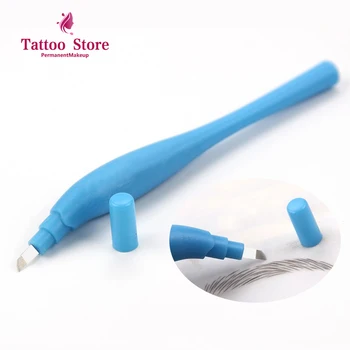 

Sterilized 12Pin Disposable Microblading Handtools With Cap Manual Eyebrow Tattoo Pen Plastic Tebori Tools 0.25mm Tattoo Guns
