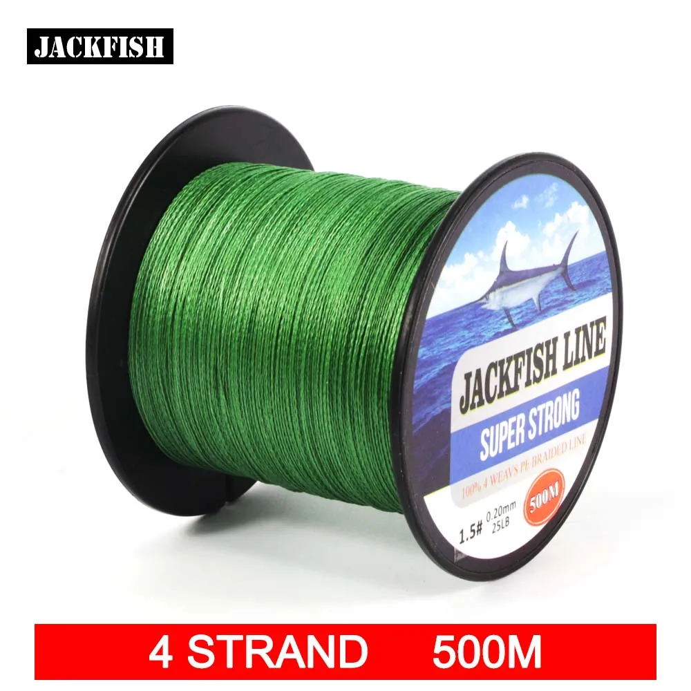 JACKFISH 4 strand 500M Super Strong PE Braided font b Fishing b font Line 10 60LB