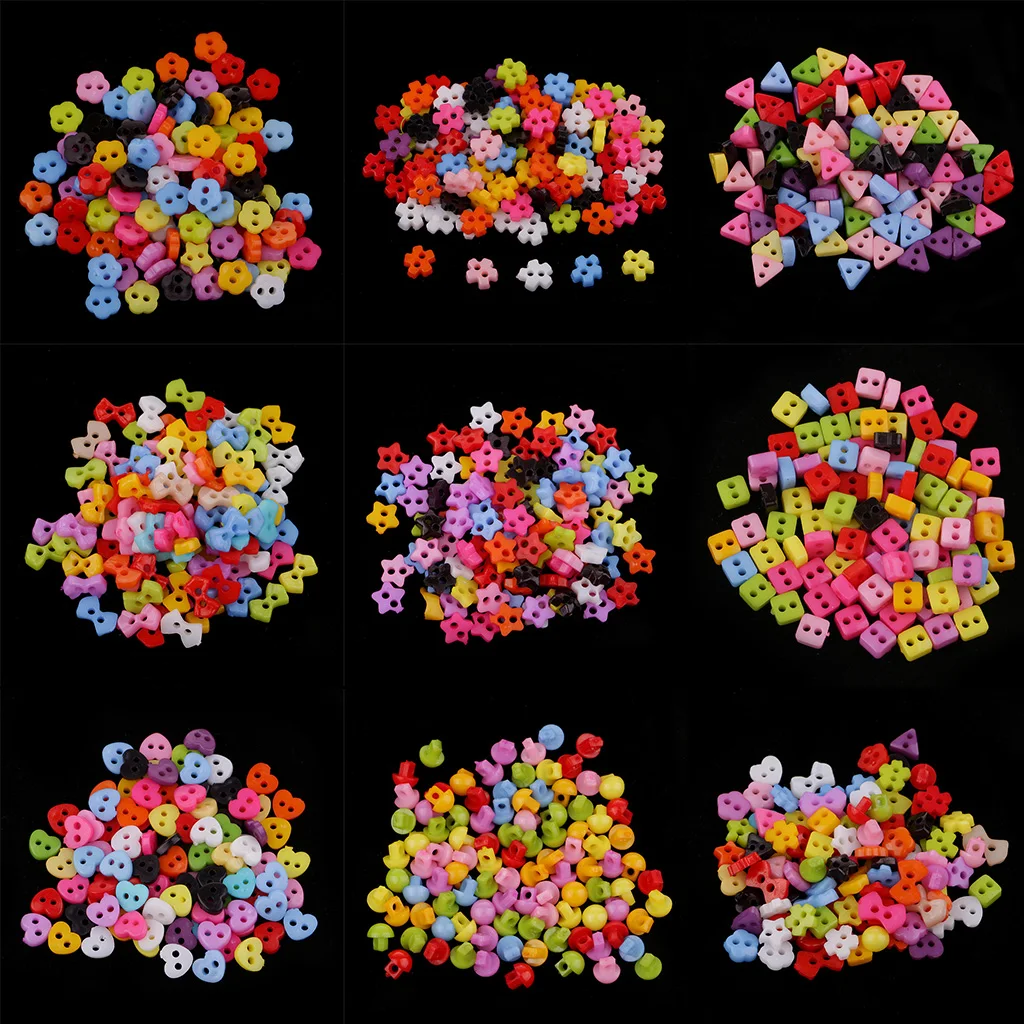 

100pcs Colorful Mini Resin Button Sewing Buttons DIY Craft Doll Embelishment 5-6mm