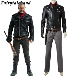 The Walking Dead Negan Cosplay Costume TV Season 8 Carnival Halloween Costume Cosplay Negan Costume Leather Jacket
