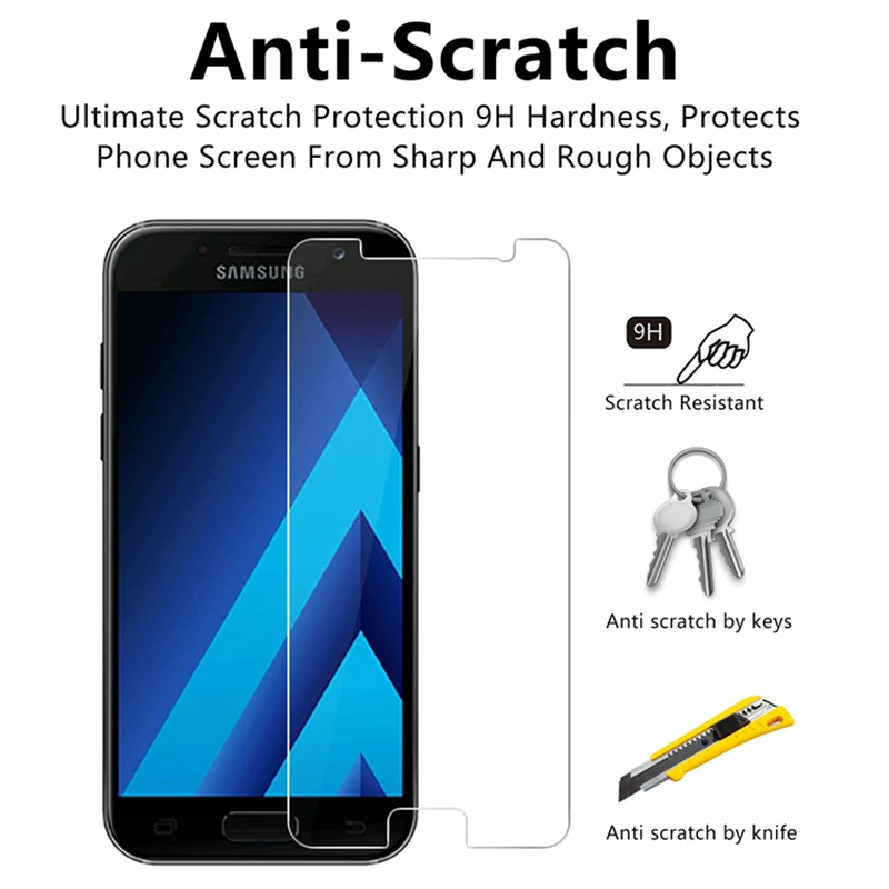 2x закаленное Стекло Экран защитная пленка Фольга для samsung Galaxy A5 A7 A3 A6 A8 плюс A7 Защитная пленка для стекла
