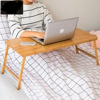 

Computer Desk office home mesa bamboo folding table for laptop notebook desk soporte notebook portable bed tafel 80*38*32cm