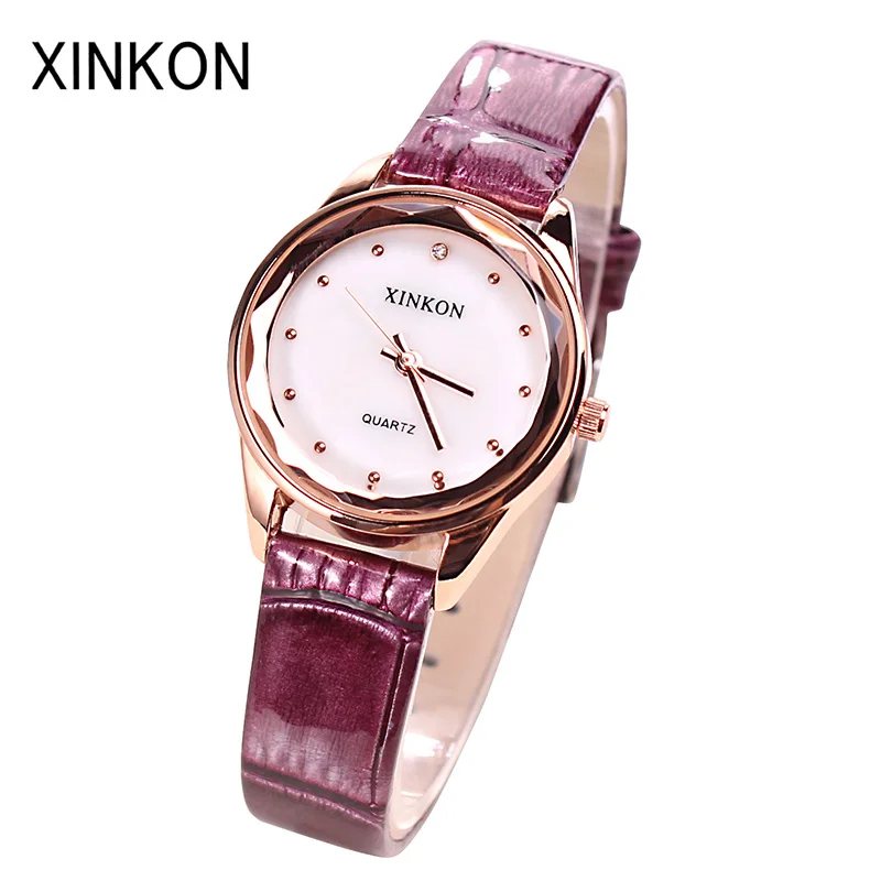 

XINKON Hot Fashion Women Watches Lady Watch Leather Quartz Wrist Watch Girls Women Ladies Gifts Students Present Dropshipping