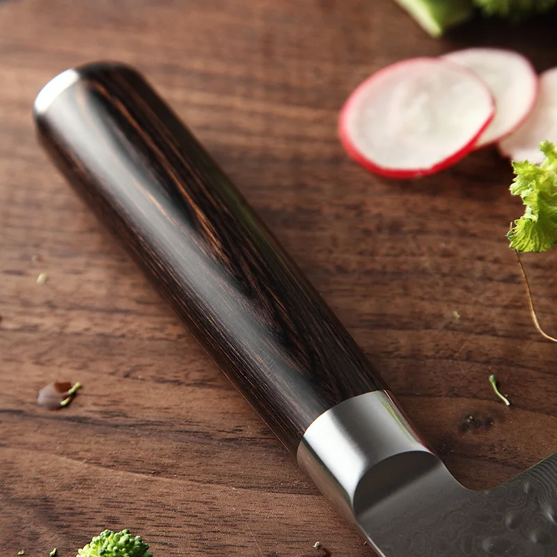 XINZUO 7 дюймов Дамасская сталь кухонные ножи нержавеющая сталь Santoku нож качество японский шеф-повара ломтик ножи Pakkawood ручка