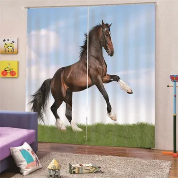 

New Horse Blackout Curtains For Kitchen Bedroom Window Treatment Curtains for Living Room Custom Made Apr8