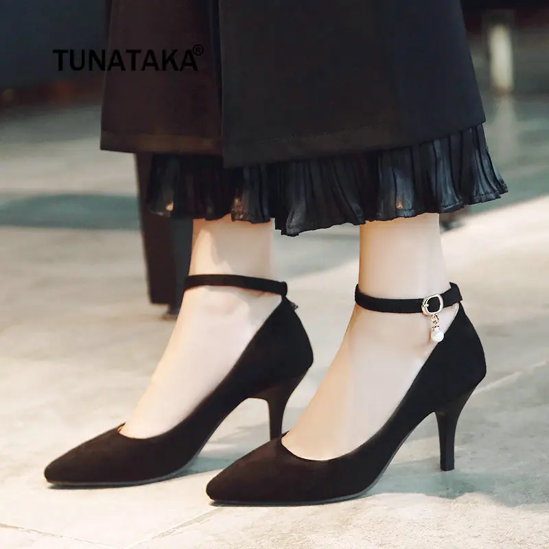 

Women Thin High Heels Buckle Pointed Toe Casual Dress Pumps Shoes Women Black Green Gray