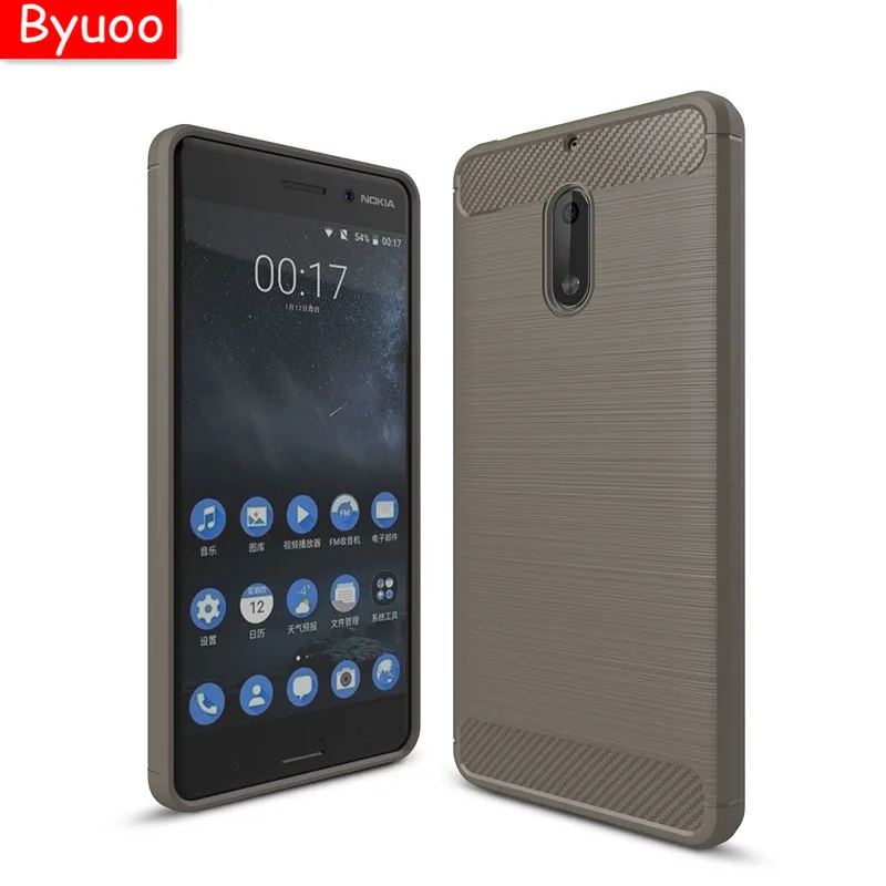 cheap Silicone Carbon Fiber Brush Texture case for 5.1 x6 6 2018 2.1 3.1 7 plus protective phone Case Cover for NOKIA 2 6 8 9 1 7 3 5