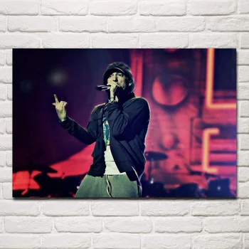

Eminem rap rapper hip pop mus cool musian RW041 living room home wall art decor wood frame fabric posters