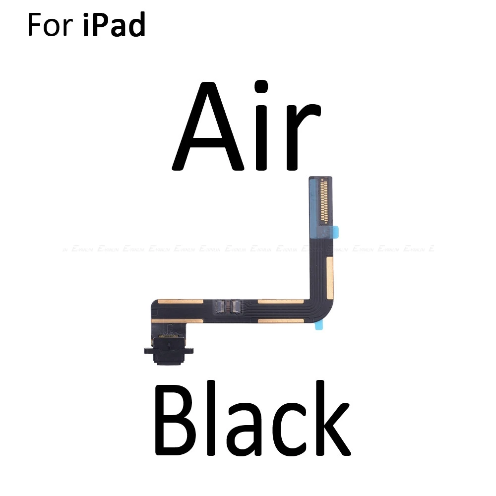 USB Charging Port Dock Plug Connector Charger Flex Cable For iPad 4 Air 2 3 - Цвет: For iPad Air Black