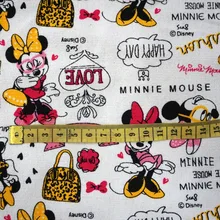 90*145 см с принтом Минни «сделай сам» ручной работы хлопок Холст Ткань Домашний текстиль шитье DIY скатерть диван крышка