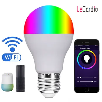

11W 120V LED Smart Wifi Light Bulb Multicolor Dimmable Voice Control Wake Up Light Bulb Bedroom Living Room Lighting Lamp