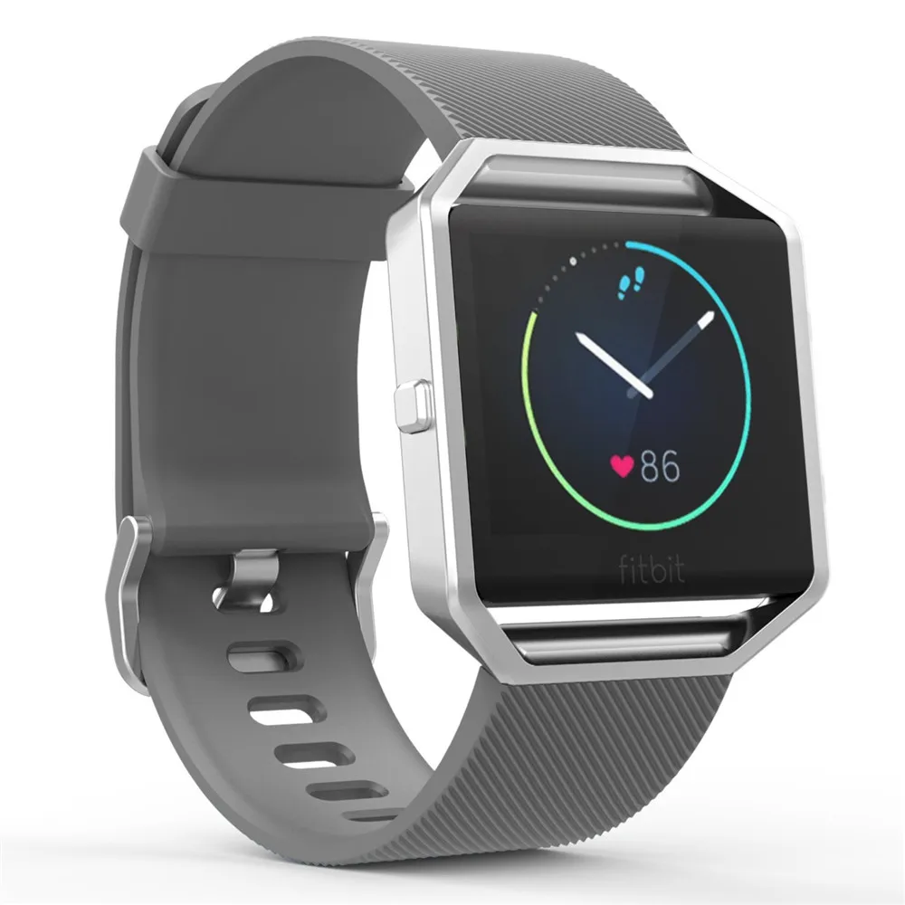 Мягкий силиконовый ремешок TORQUILA для Fitbit Blaze, Смарт-часы для фитнеса, регулируемый дышащий сменный светильник, спортивный ремешок - Цвет ремешка: Grey