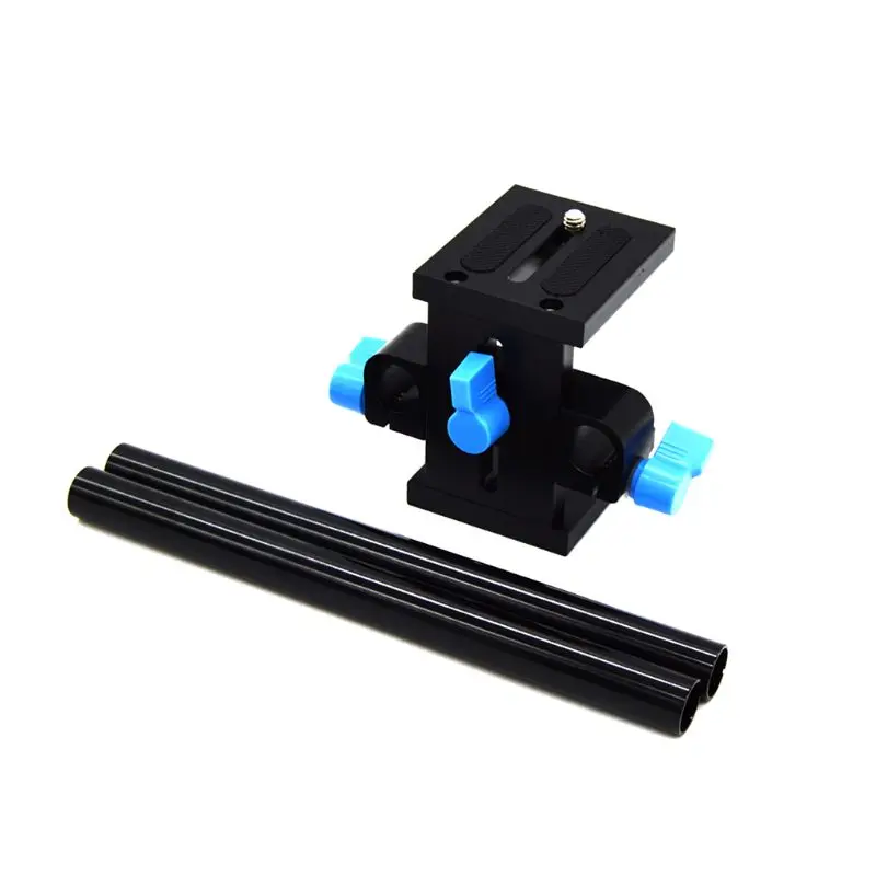 

Universal Aluminum Alloy 15MM Rail Rod Support System Mount Baseplate Quick Shoe Plate for DSLR Camera Follow Focus Rig 5D2 5D3