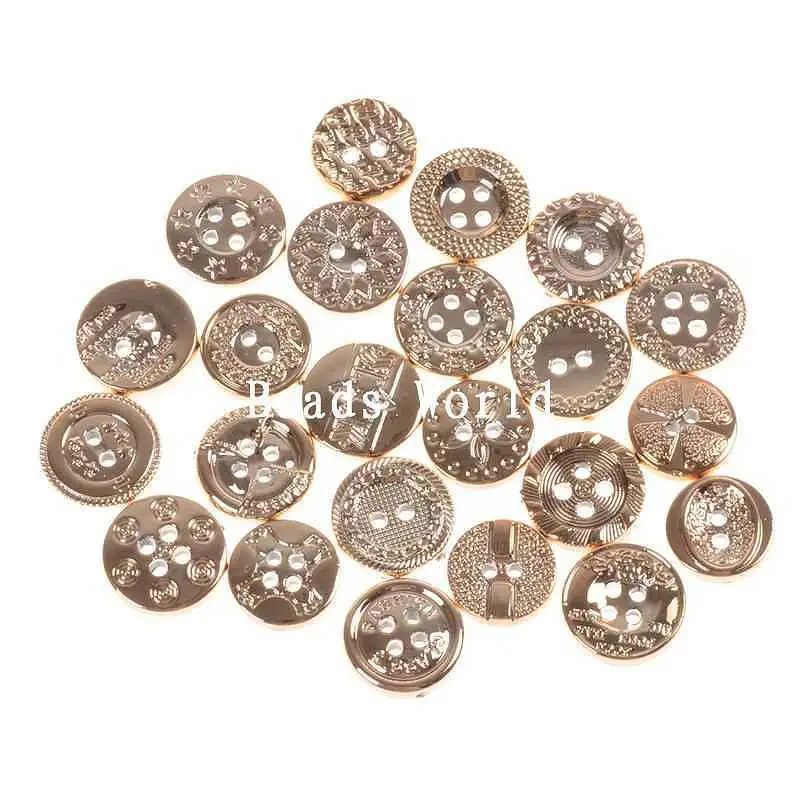 100 шт. смешанные цвета розового золота круглые пуговицы для скрапбукинга из смолы