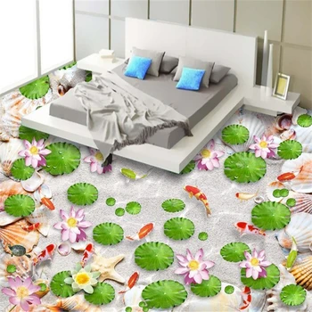 

beibehang Carp three-dimensional seashell 3d flooring papel de parede 3d para sala atacado wallpaper for walls 3 D wall paper