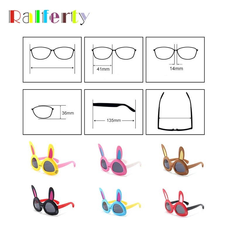 Ralferty солнцезащитные очки для детского праздника для девочек, милые детские куртки с кроликом из мультфильма солнцезащитные очки UV400 поляризованные очки с гибкой оправой детские очки подарок K3500
