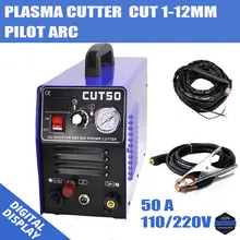 Pilot Arc Plasma Cutter Plasma Cutting Machine 220V 50A IGBT HF Work with CNC Compatible Accessories & 1-12mm