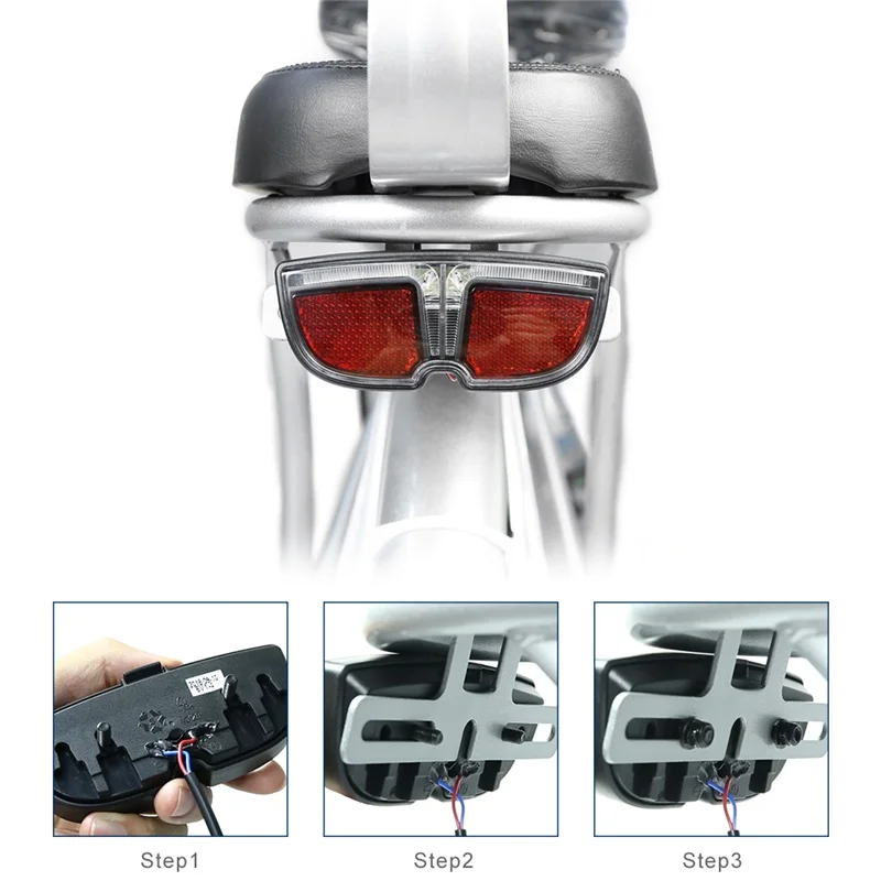 Discount 6V LED eBike Tail light For Bafang BBS BBS01B BBS02B BBSHD Mid Drive Crank Motor Kit Electric Bike Rear Rack Brake Lamp 1