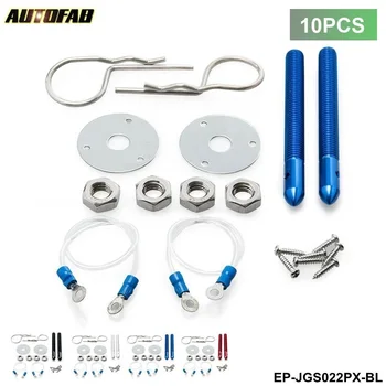 

10Pcs/Lot Universal Racing Epman Sport Car Hair Pin Style Hood Pin Set W/ Lanyards For honda accord AF-JGS022PX(10PCS)