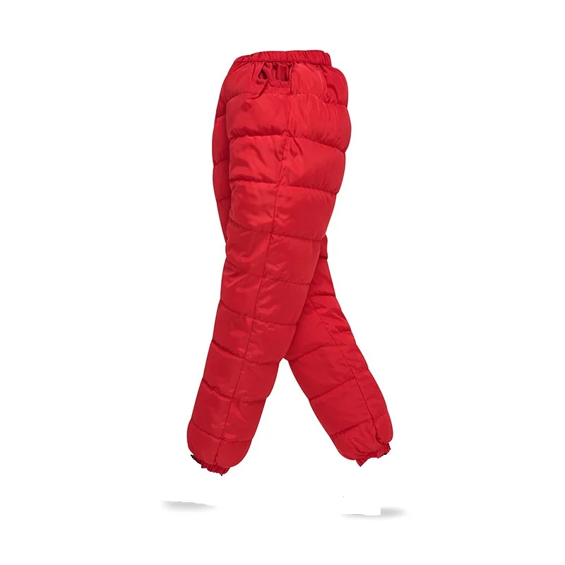 New girls and boys winter windproof pants children's warm plus velvet& down trousers thicken design retail