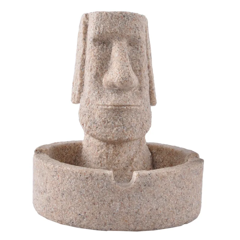 

1pc Moai Statue Cigarette Ashtray Funny Crative Silicone Ash Tray Desktop Decor Ancient Figurine Gadget for Men Easter Day Gift