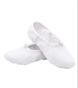 Горячая Распродажа тапочки для занятий йогой балетная обувь танцевальная обувь для девочек парусиновая детская обувь для девочек и женщин детская обувь для художественной гимнастики - Цвет: white