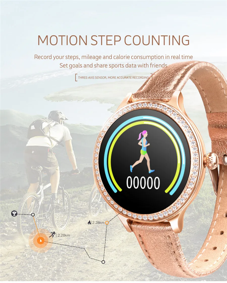 Ravi M8 женские Смарт-часы монитор здоровья спортивный фитнес-трекер IP68 Водонепроницаемый Bluetooth Смарт-часы подключение Android IOS Телефон