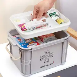 Новейший медицинский ящик Аптечка коробка пластиковый контейнер аварийный комплект портативный многослойный большой емкости органайзер