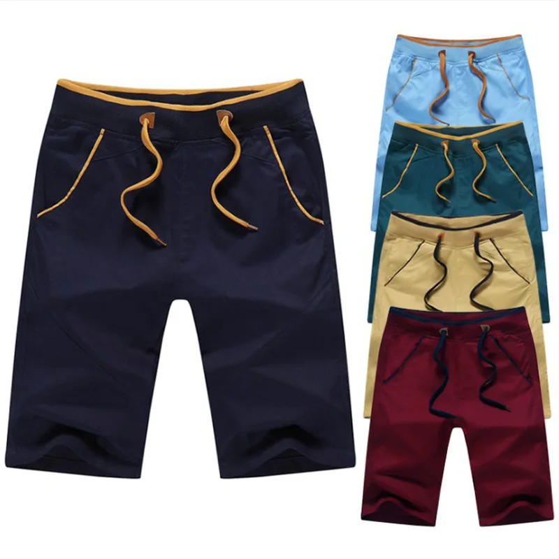Пять-точка брюки летние брюки тонкий хлопок молодежи из чистого хлопка впитывающие и дышащие тонкие прямые мужские Шорты
