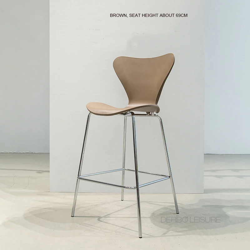 Современная Классическая мода Лофт дизайн скандинавского мягкого цвета пластиковое сиденье Серебряная хромированная ножка кухня комната барный стул 1 шт