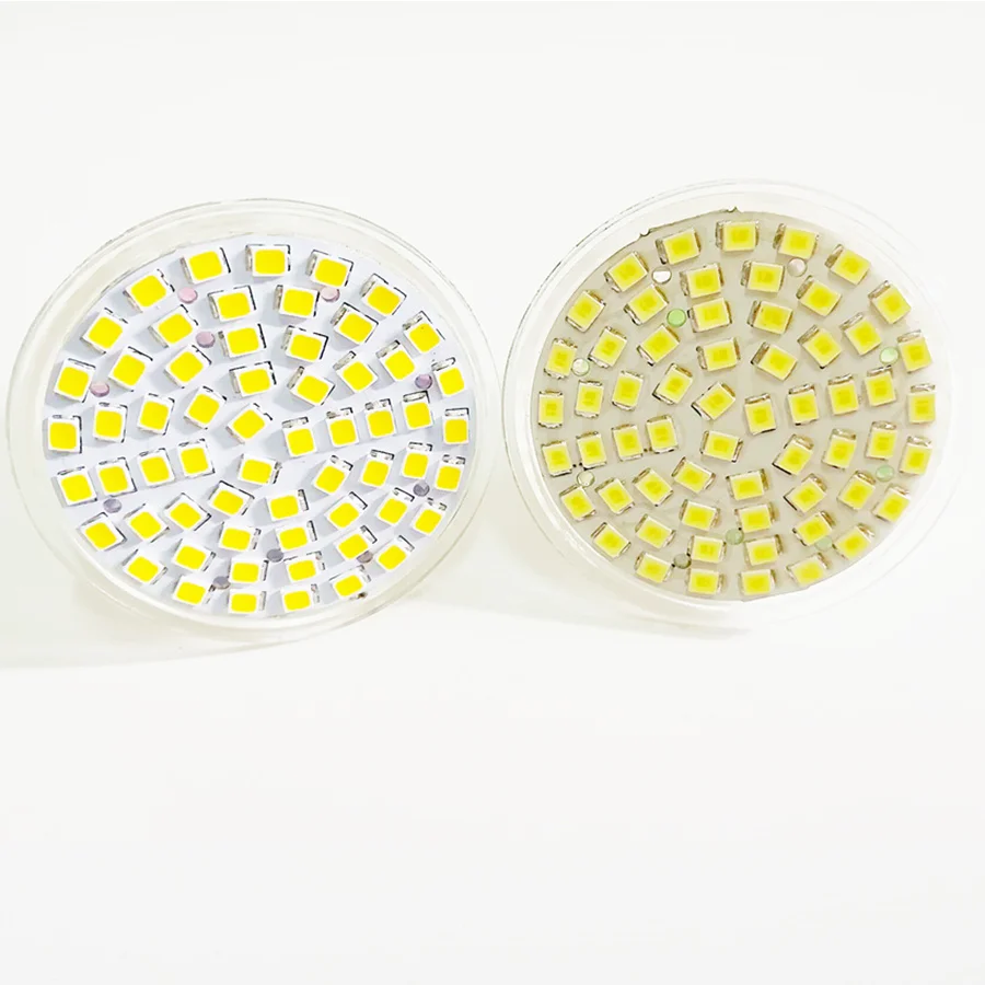 Без мерцания 5 Вт 3528 SMD GU10 G5.3 E14 MR16 Светодиодный светильник 220 в 12 В 2835 светодиодный