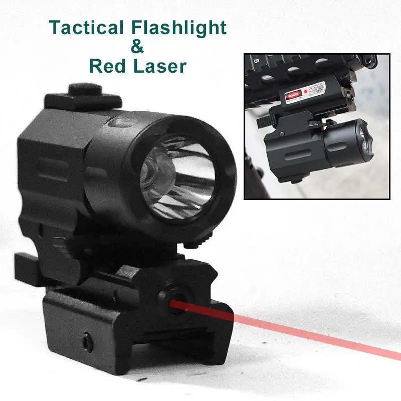 AUKMONT Red Laser Sight Hunting Combo 2 in 1 LED Flashlight Tactical Flashlight Hunting Flash