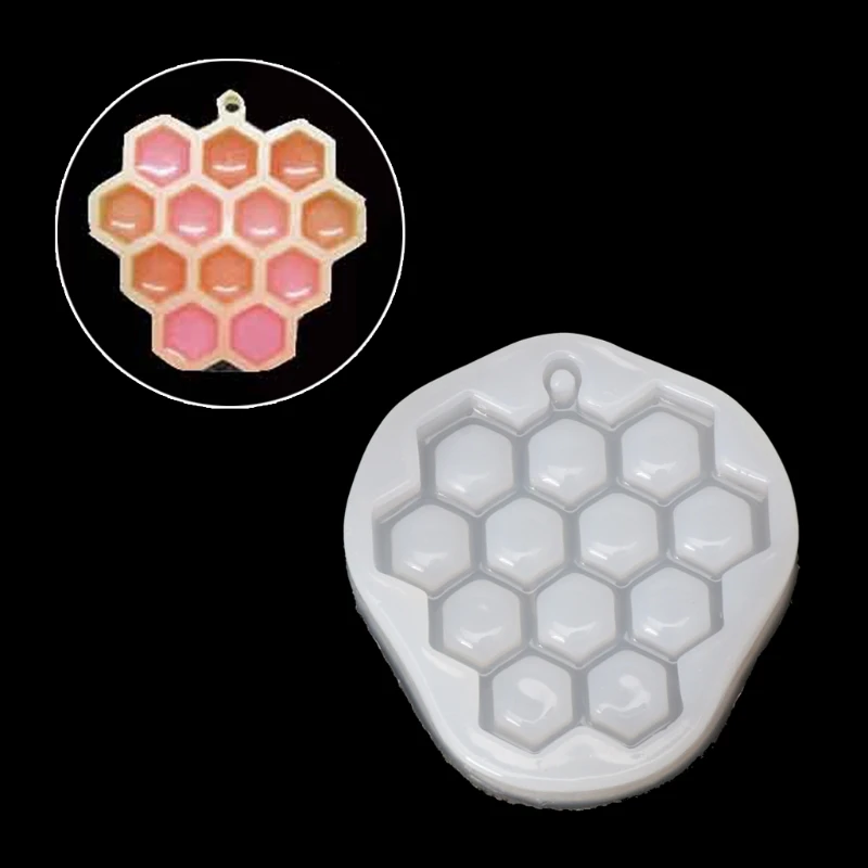 

Bee Honeycomb Liquid Silicone Mold DIY Resin Grape Jewelry Making Pendant Mould