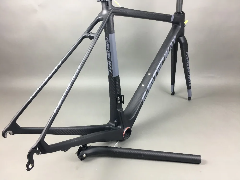 Cheap classic design FASTERWAY PRO full black with no logo carbon road bike frameset:carbon Frame+Seatpost+Fork+Clamp+Headset,free ems 144