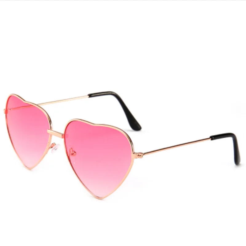 Heart Shaped Sunglasses Women Pink Frame Metal Reflective Mirror Lens Fashion Luxury Sun Glasses Brand Designer Driver Goggles