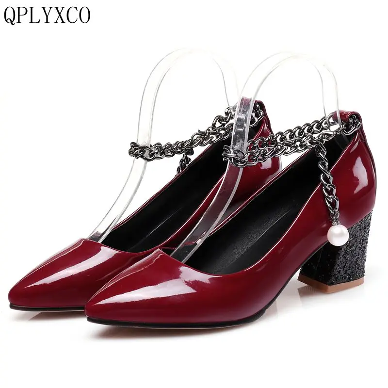 

OPLYXCO 2017New Genuine leather Fashion Real Ladies Big&small 32-48 Shoes Zapatos Mujer High Heel shoes 7598-5