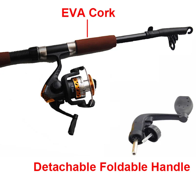 Hyaena 2.1m Fiberglass Telescope Baitcasting Fishing Rod And Reel Fly Fishing Casting Spinning Fishing Rod Combo